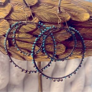 Brand New Chan Luu Turquoise Hoop Earrings